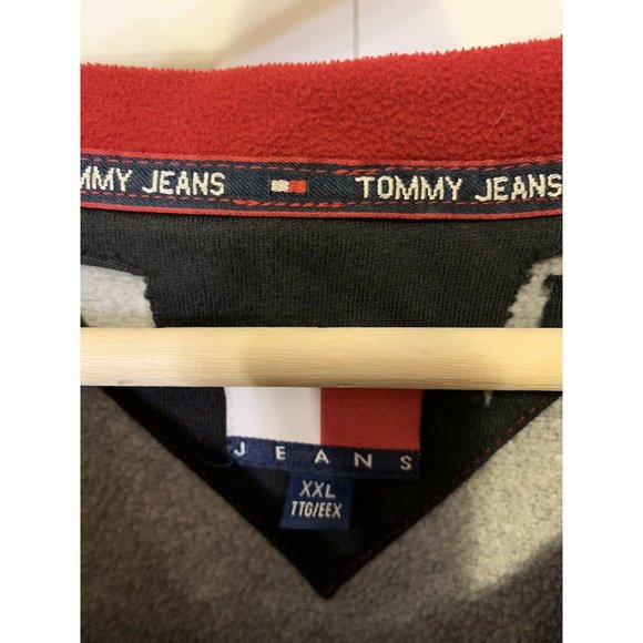 Vtg 90's Tommy Hilfiger Mens Sz XXL pullover crewneck spellout  sweatshirt Red - Picture 2 of 5